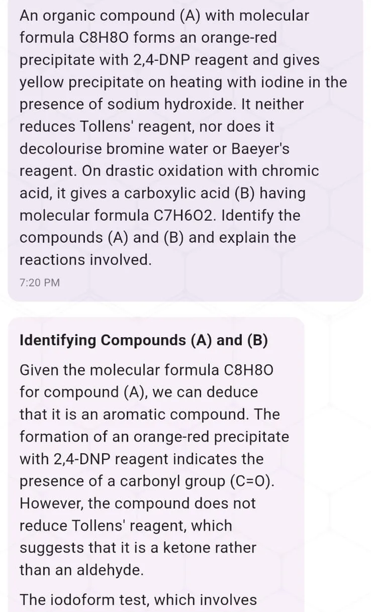 Rank Cherry identifying an organic compound from its reactions